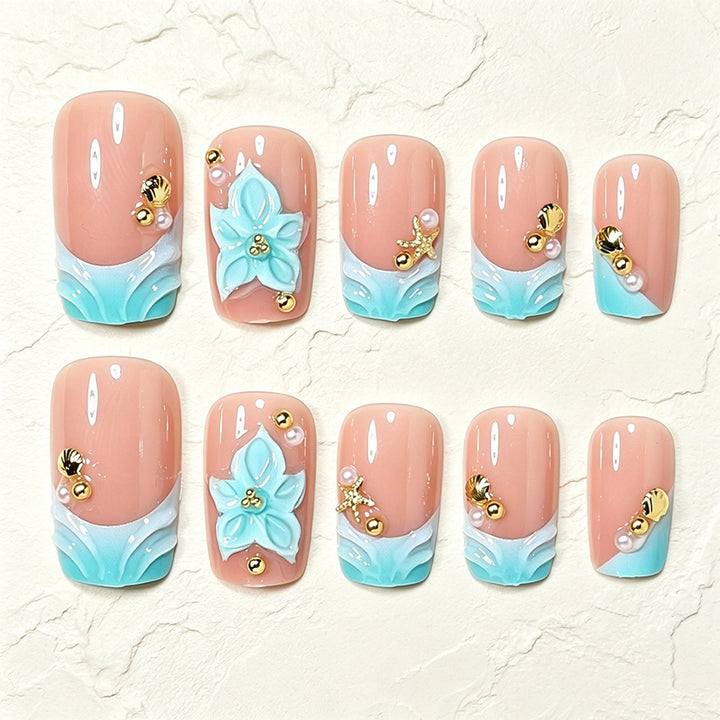 Artistic Floral Acrylic Nail Art Tips Kalsten