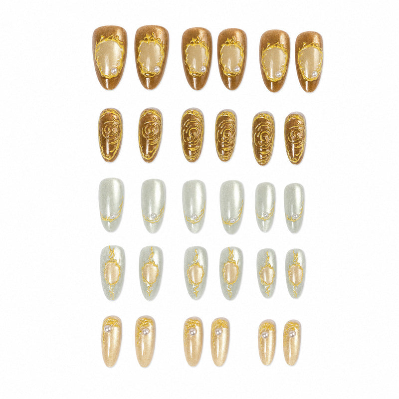 Premium artificial nails with elegant decorations Kalsten