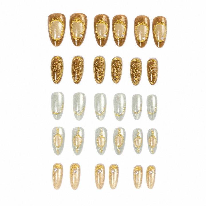 Premium artificial nails with elegant decorations Kalsten