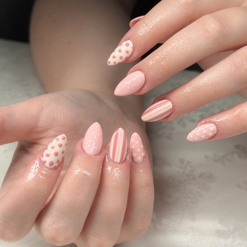 Artistic Press-On Nail Set with Unique Pattern Designs Kalsten