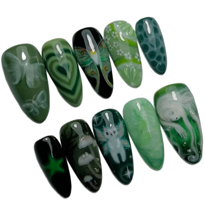 Artistic Cartoon-Themed Press-On Nail Art Set Kalsten