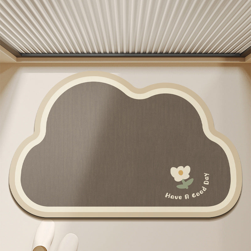 Oval Shaped Welcome Mat with Inspirational Quote