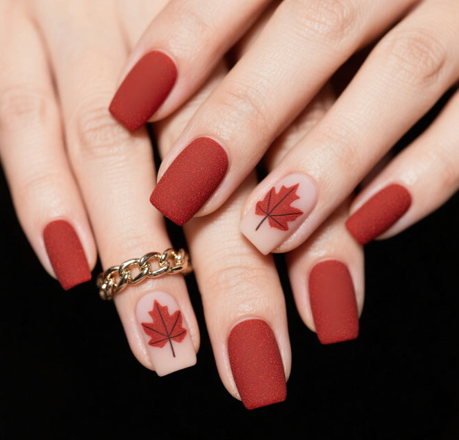 Autumn Leaf Pattern Nail Art Kalsten