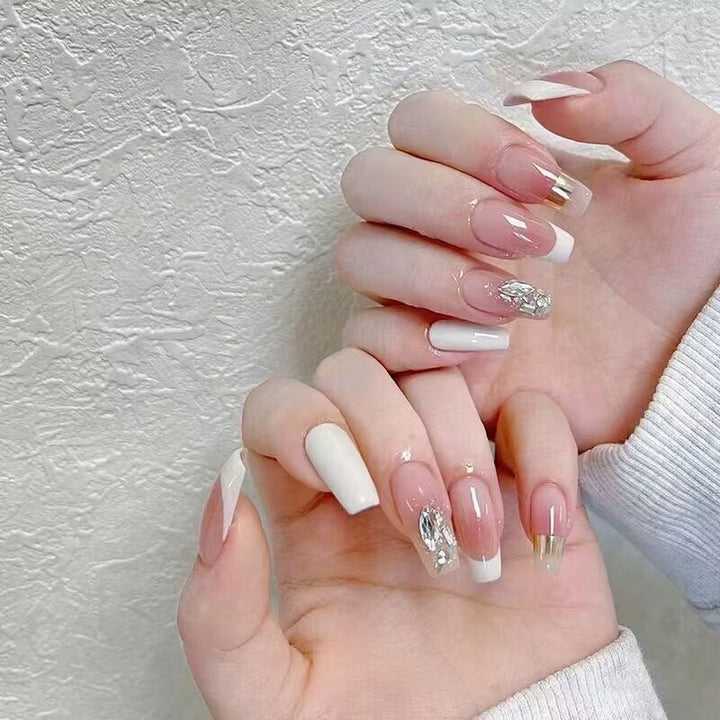 Glamorous Rhinestone-Embellished Press-On Nail Set Kalsten