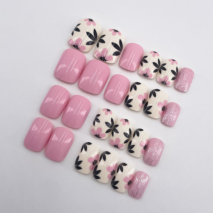 Floral Designed Press-On Nails