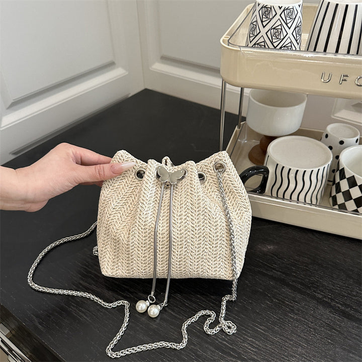 Elegant Woven Drawstring Mini Handbag Kalsten