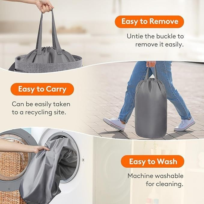 Large laundry basket with removable inner bag Kalsten