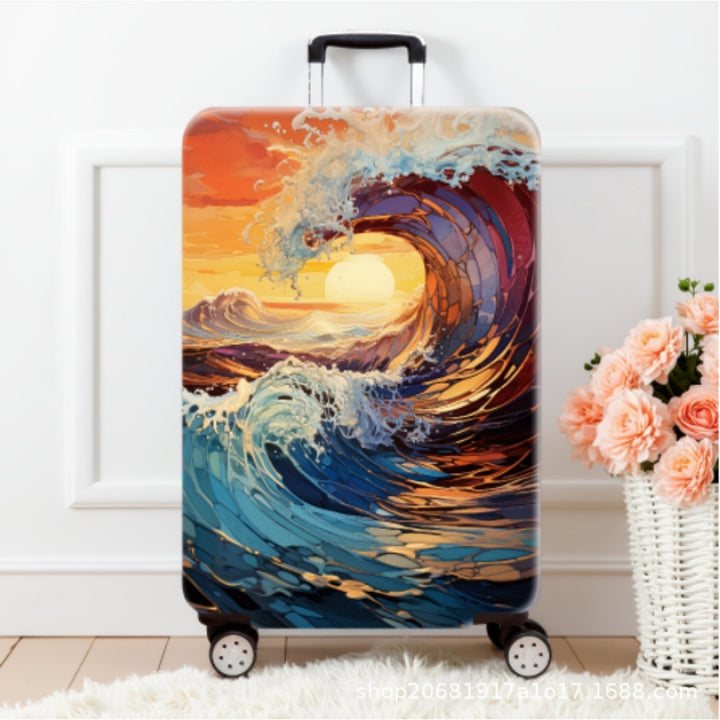 Women's hard shell suitcase with stylish landscape design Kalsten