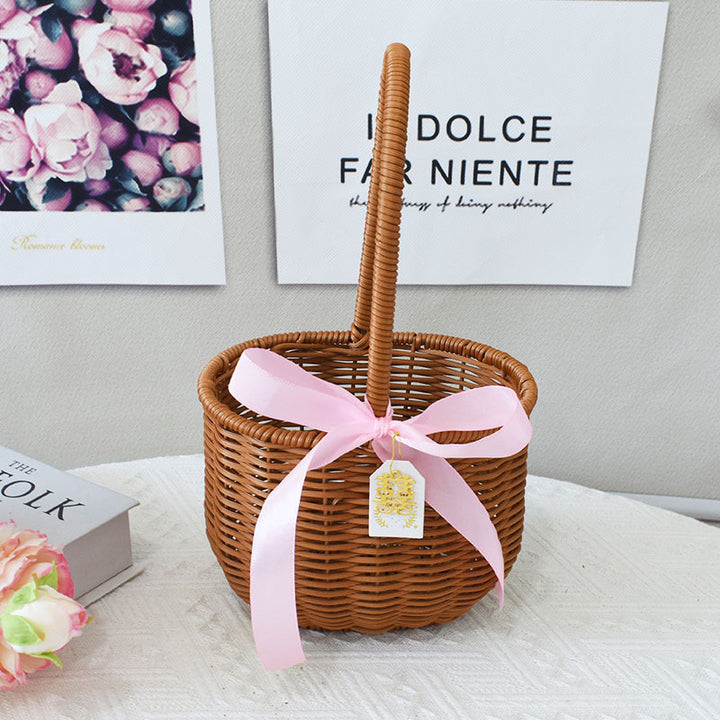 Elegant Handcrafted Rattan Tote Basket Kalsten