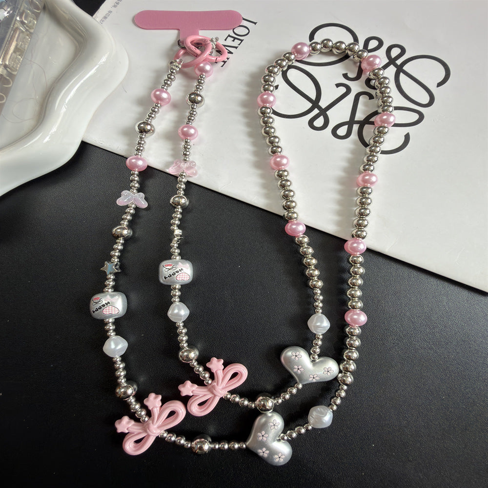 Multi-Strand Beaded Necklace with Charms Kalsten