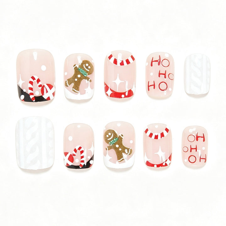 Festive Holiday-Themed Press-On Nail Art Kalsten