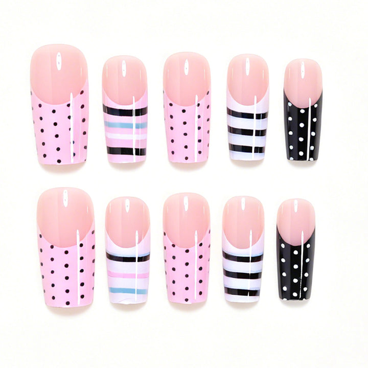 Decorative Long Press-On Nail Art Tips Kalsten