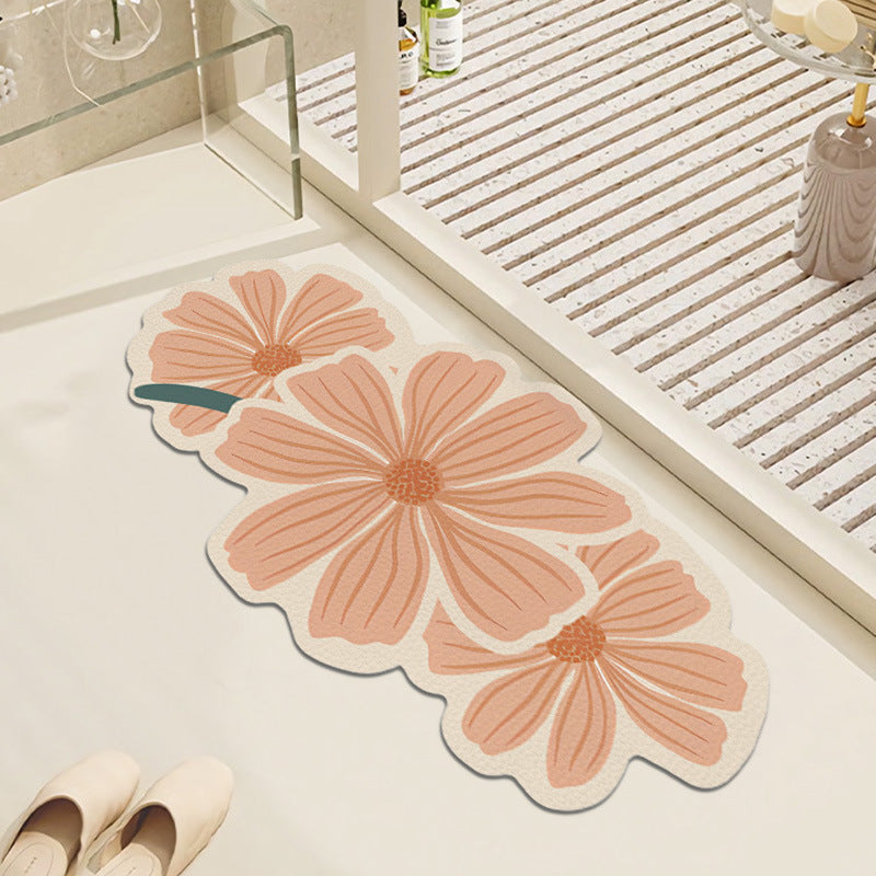Decorative Floral Bath Mat Kalsten