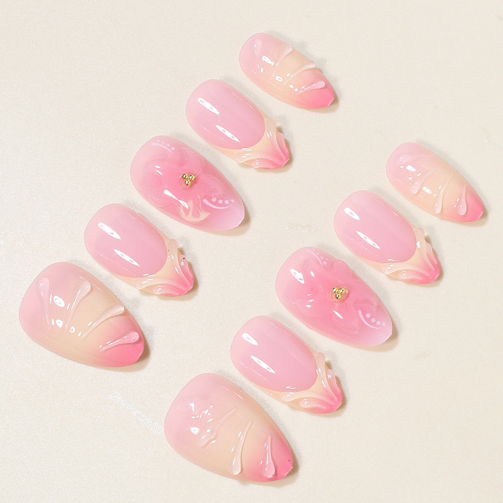 Elegant Floral Press-On Nail Art Set Kalsten