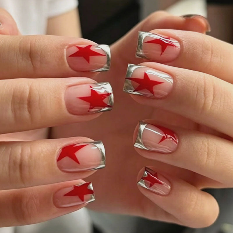 Acrylic nail set with glamorous star designs Kalsten
