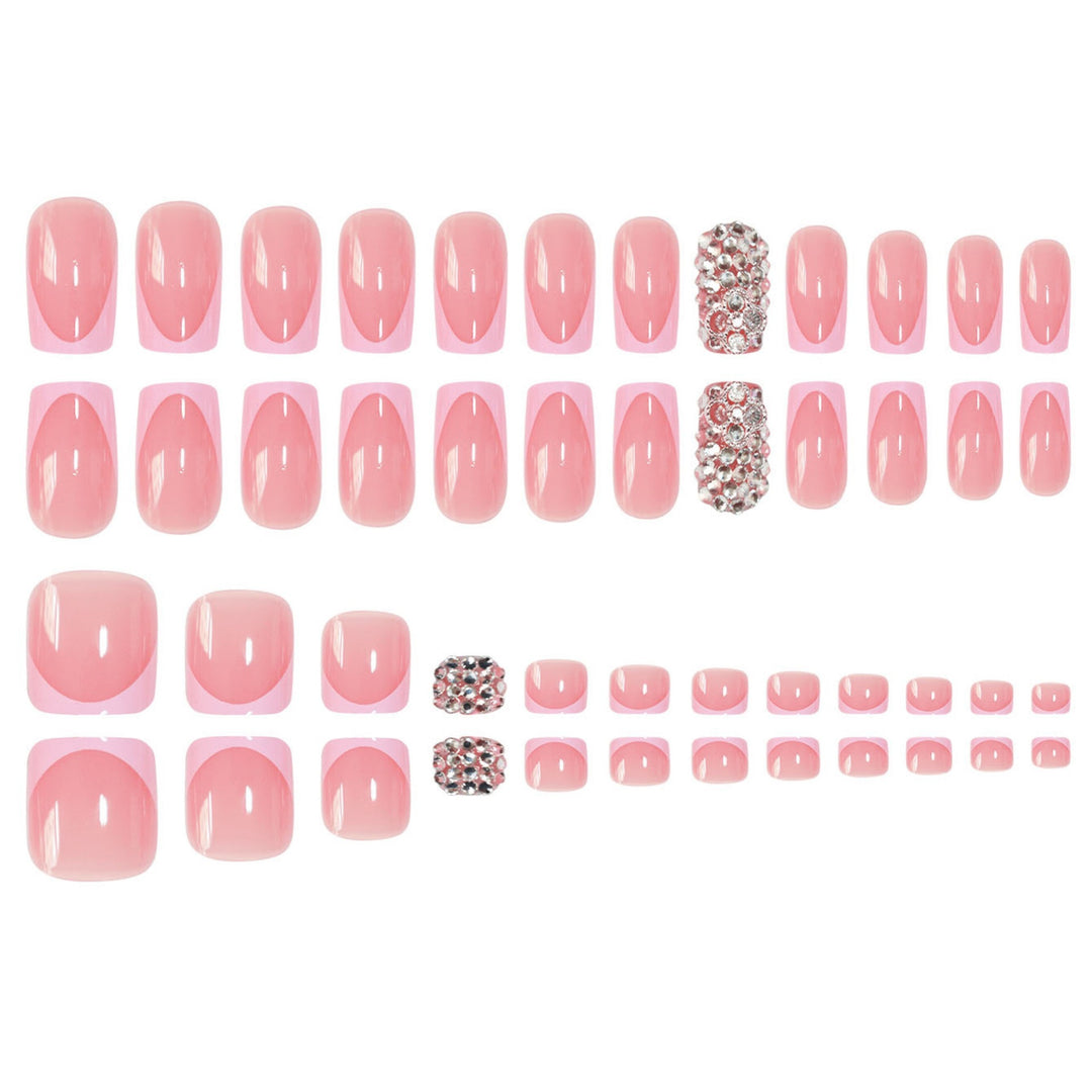 Glamorous French Tip Press-On Nail Set Kalsten