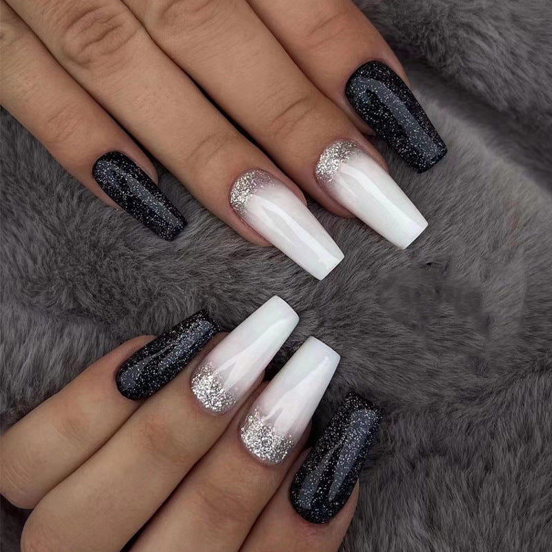Glamorous artificial nails with glitter and ombre effect Kalsten