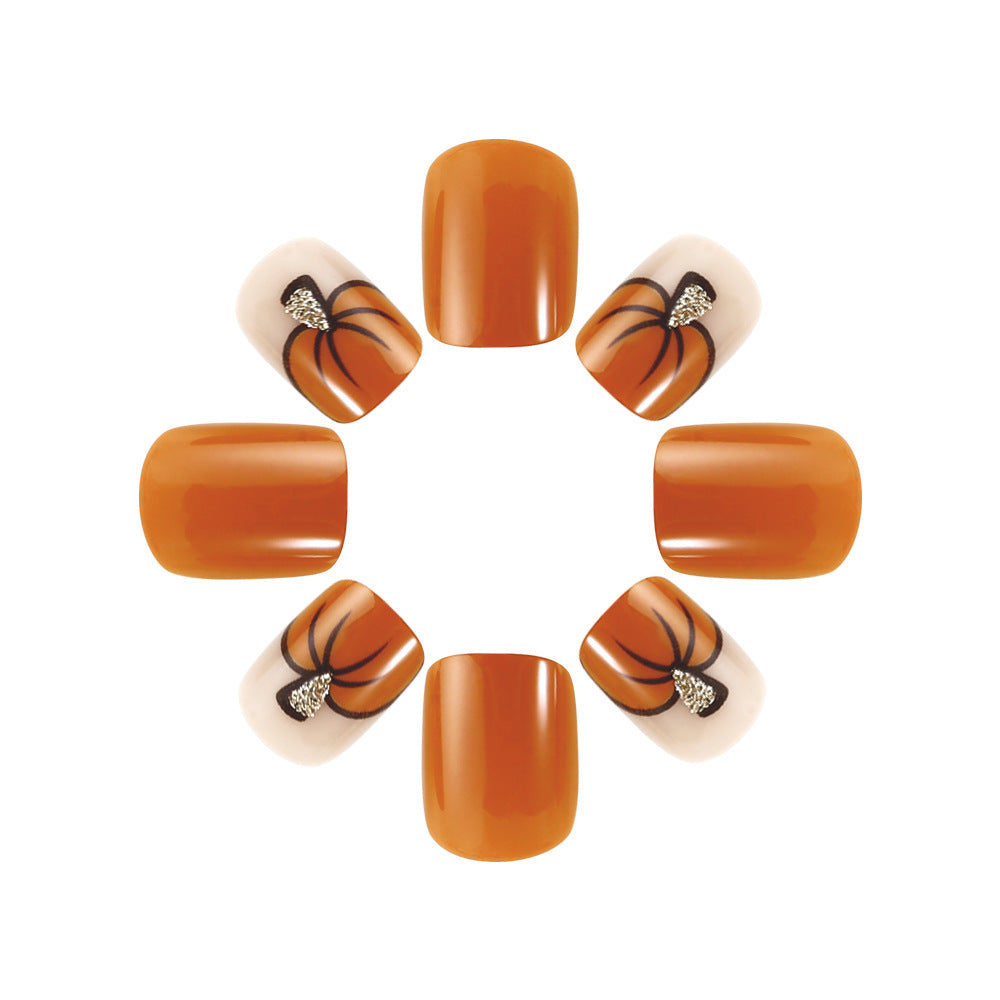 Festive Pumpkin-Themed Nail Art Set Kalsten