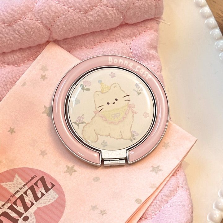 Hand mirror in heart-shaped design with cute bear motif Kalsten