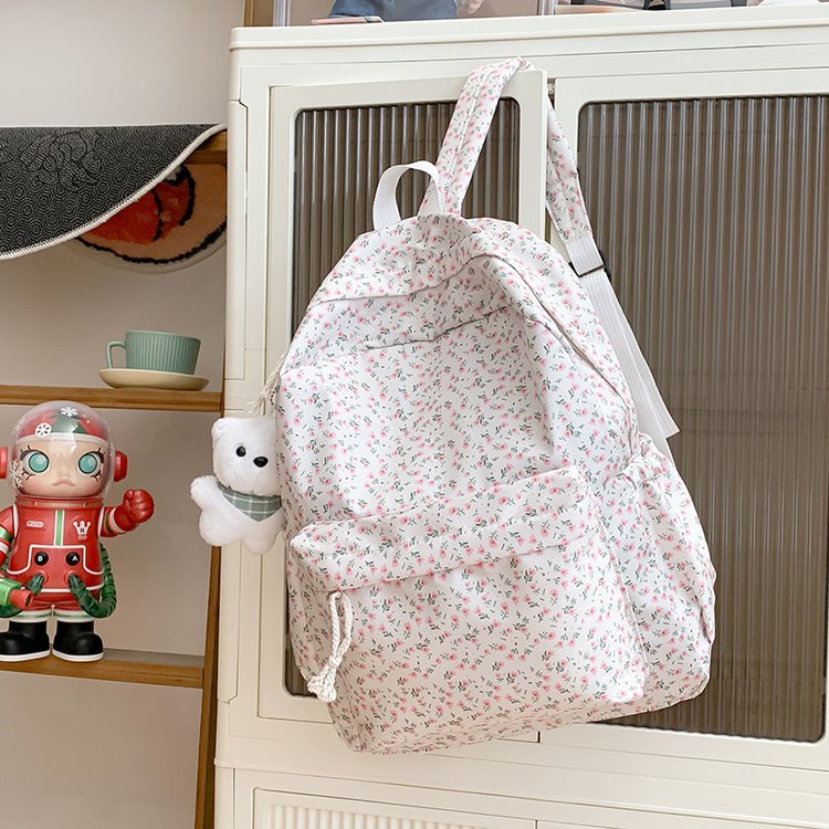 Backpack with Floral Design and Practical Compartments Kalsten
