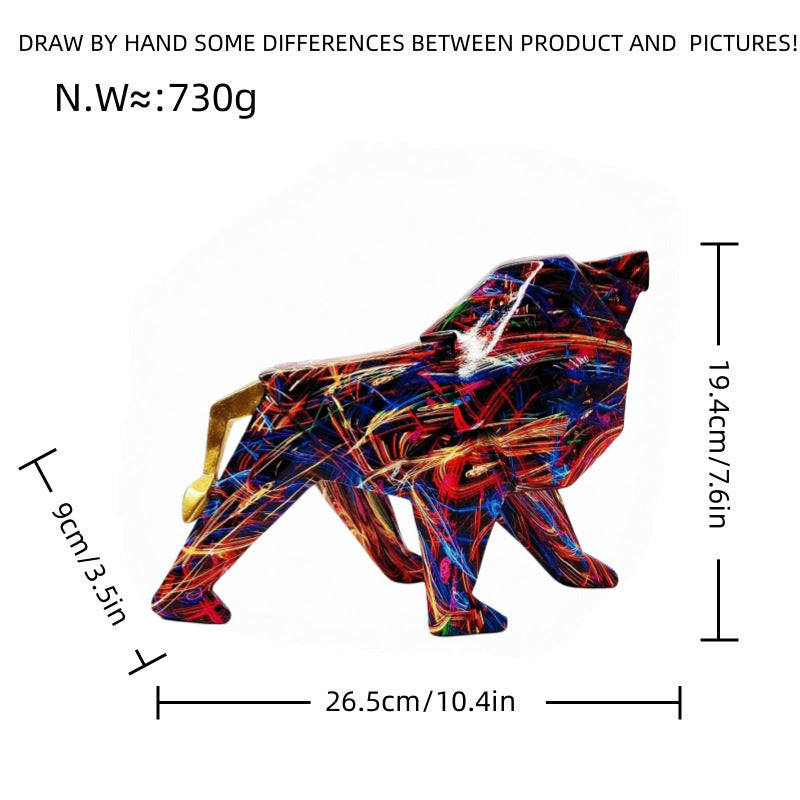 Colorful lion figure made of high-quality resin Kalsten