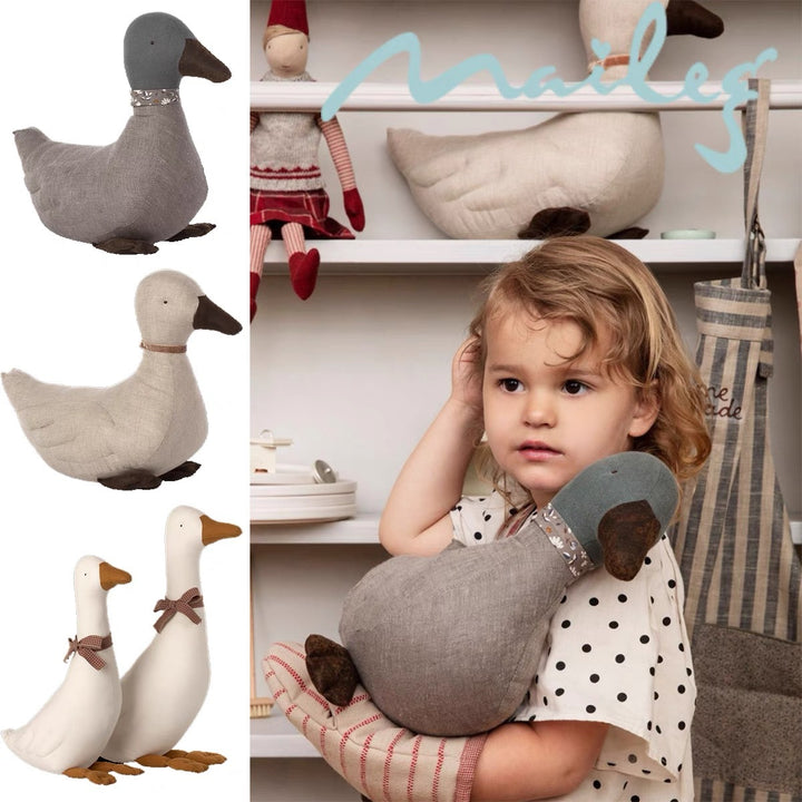 Handmade Organic Linen Bunny Doll with Long Limbs