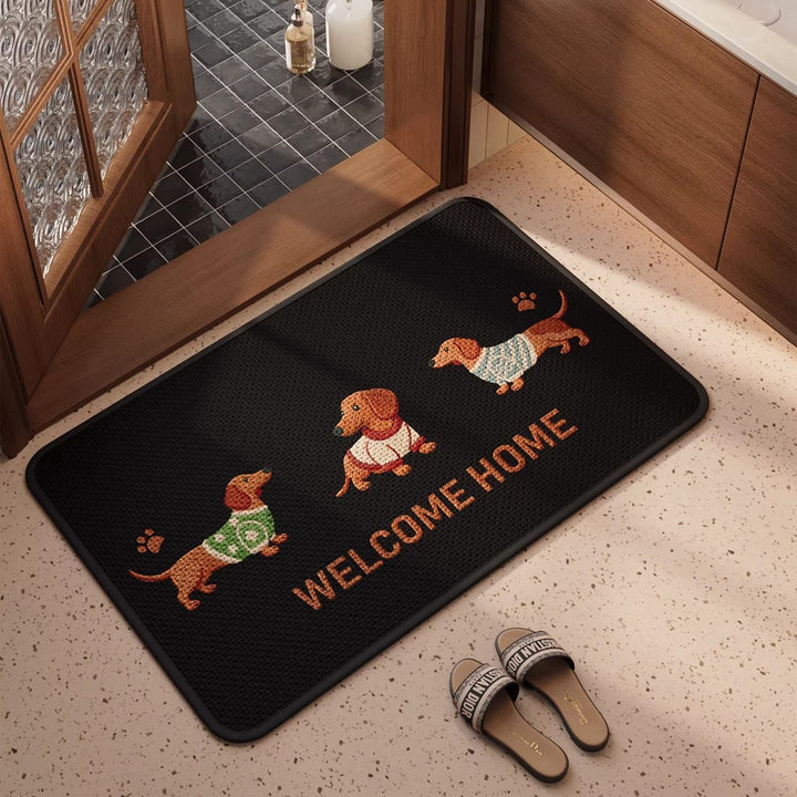 Welcome Mat with Cute Dog Design
