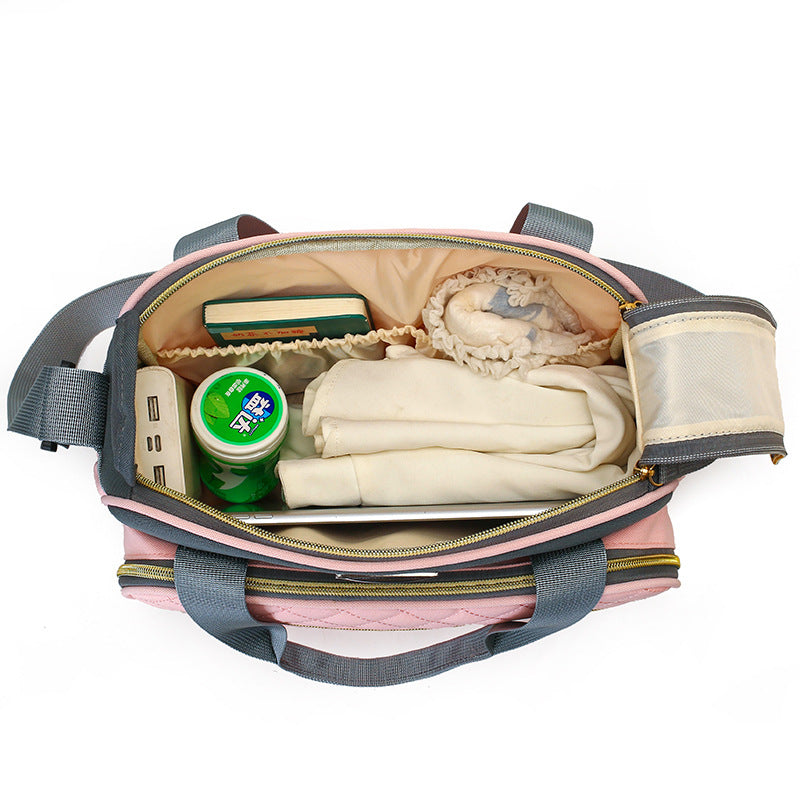 Quilted Multi-Pocket Diaper Tote Kalsten