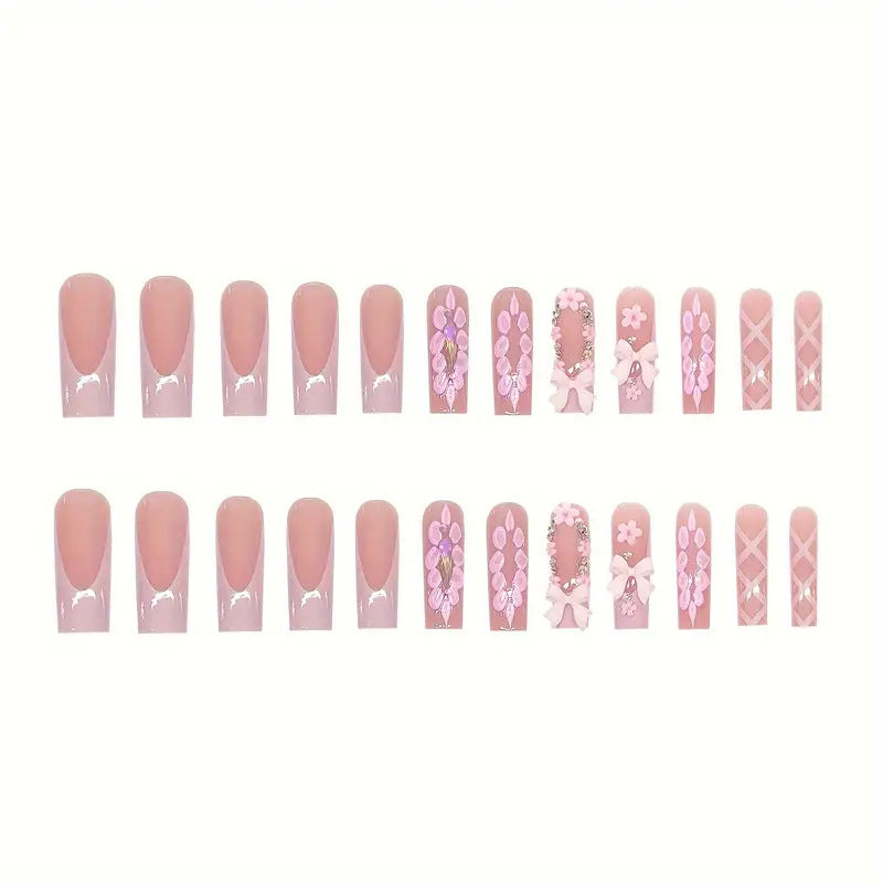 Decorative Bow-Embellished Press-On Nails Kalsten