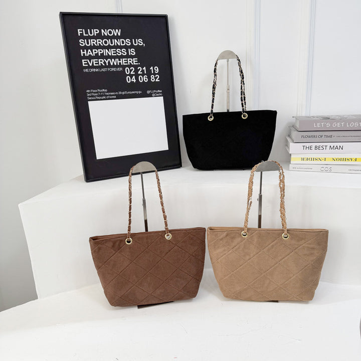 WoQuilted Suede Shopping Tote Kalsten