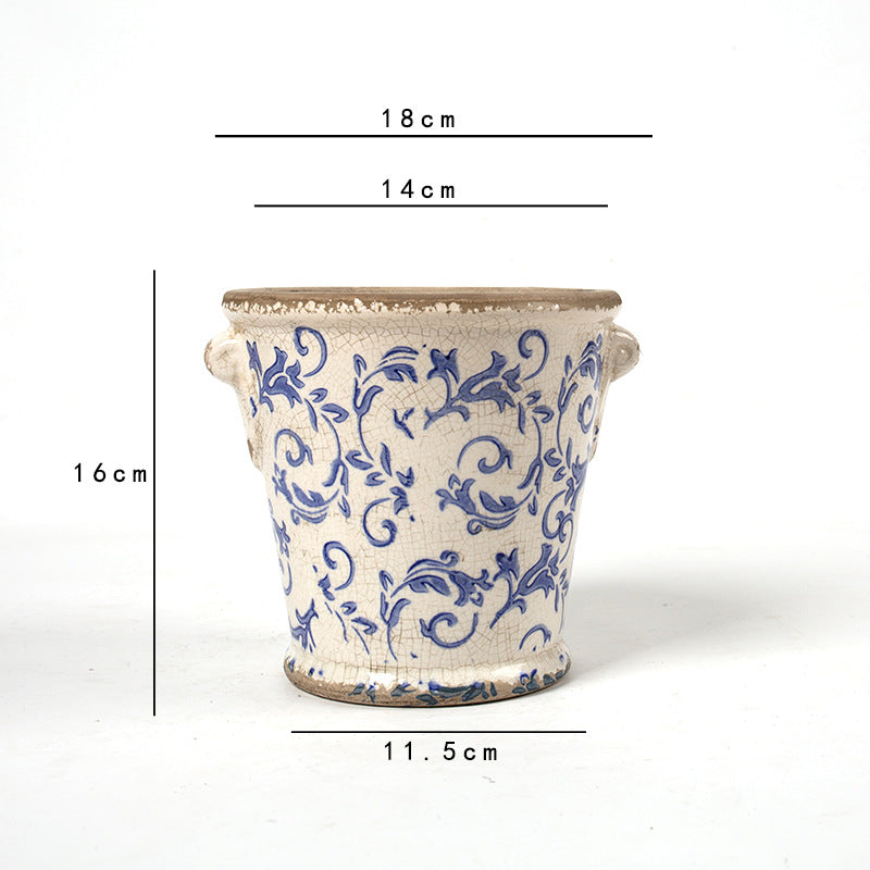 Decorative flower pot with floral embellishments Kalsten