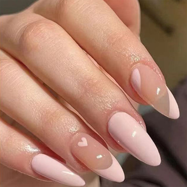 Artful Stiletto artificial nails with heart design Kalsten