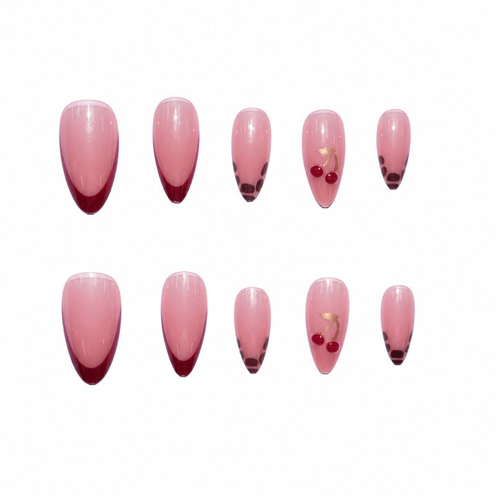 Elegant artificial nails with cherry design Kalsten