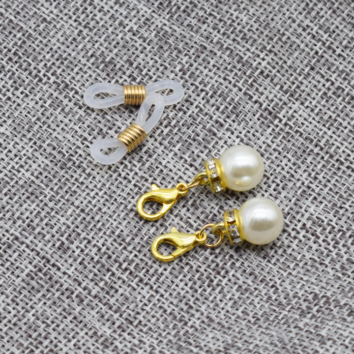 Elegant Pearl and Crystal Eyewear Holder Kalsten