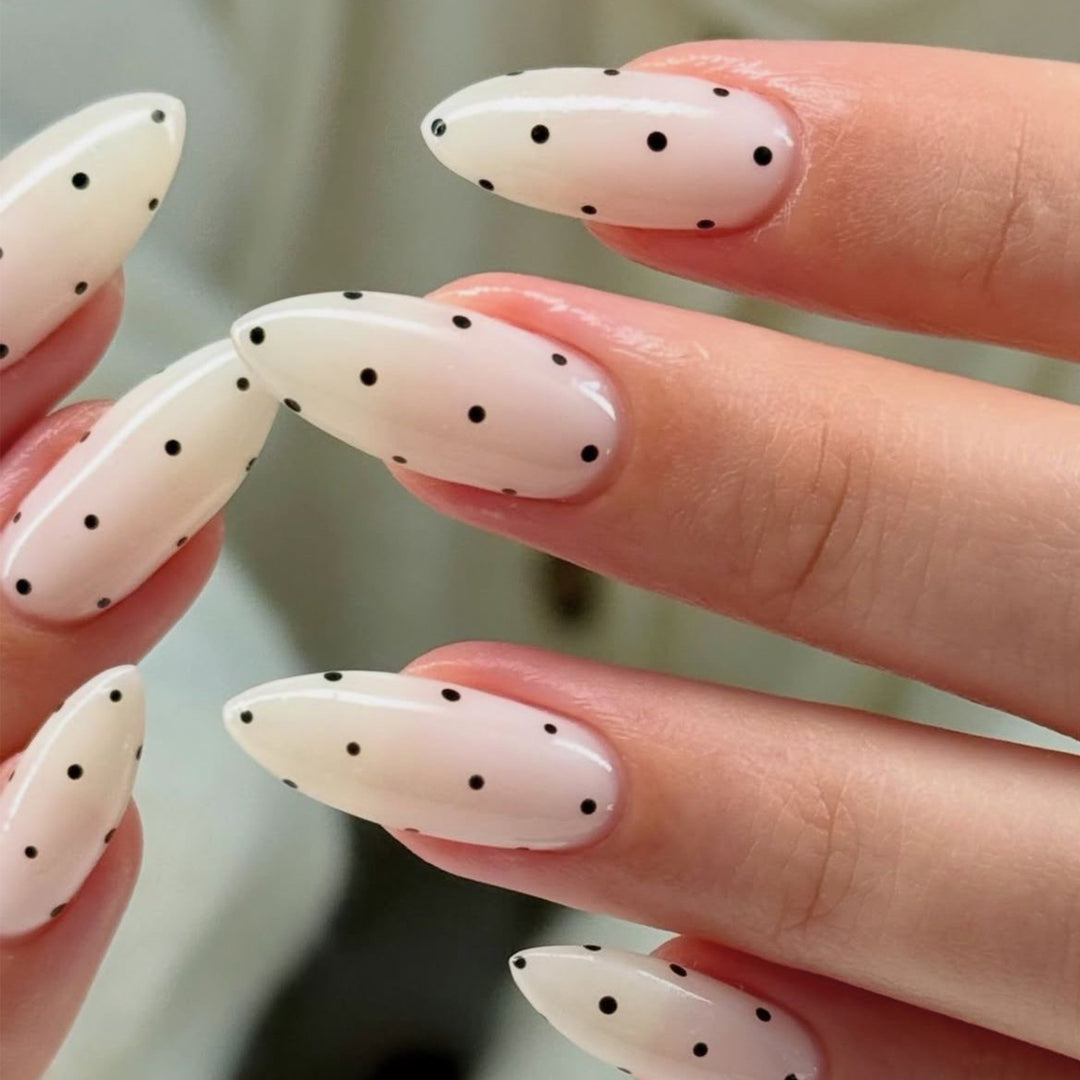 Artful Nail Extensions with Polka Dots Kalsten