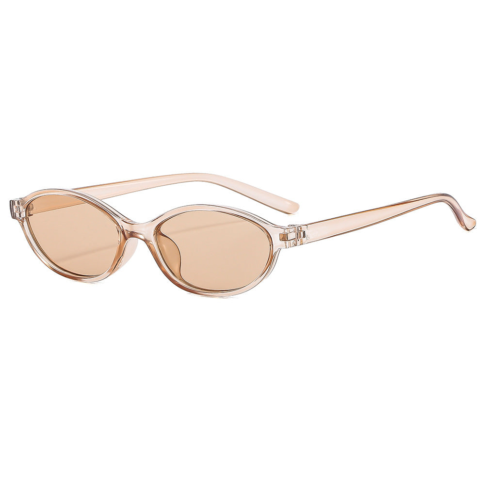 Vintage-Inspired Oval Frame Sunglasses