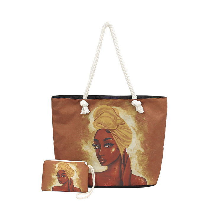 WoStylish Graphic Print Beach Tote Bag Kalsten