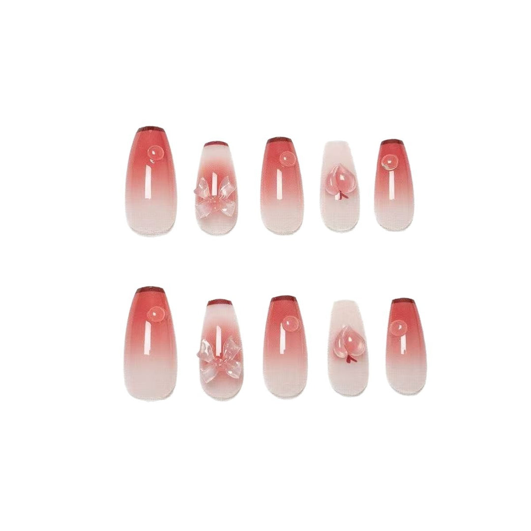 Trendy Artificial Nails with Flower and Glitter Elements Kalsten