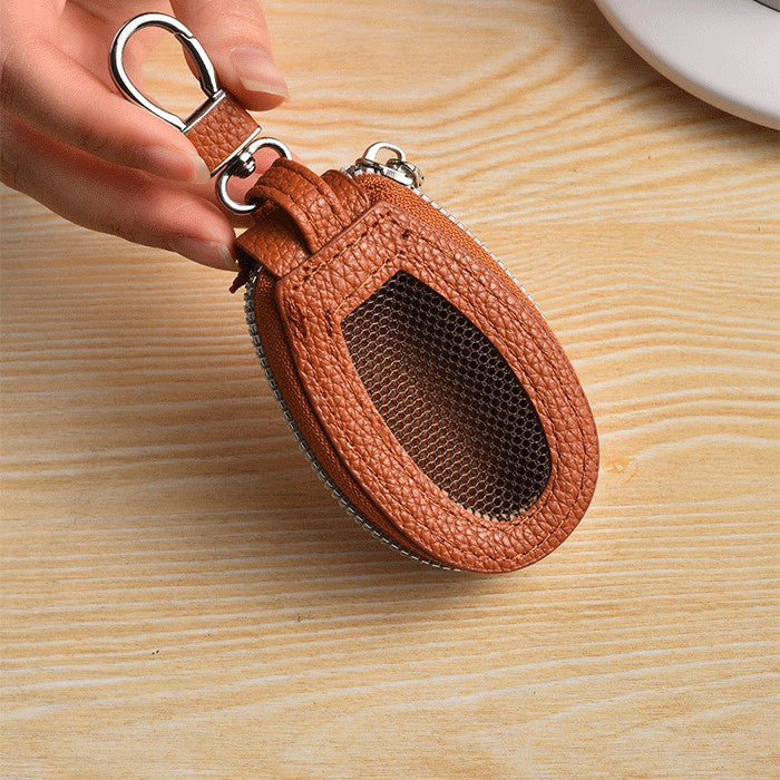 Textured Leather Coin Pouch with Clip Kalsten