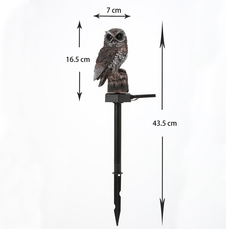 Realistic Solar-Powered Predator Owl Garden Stake With Motion Sensor Kalsten