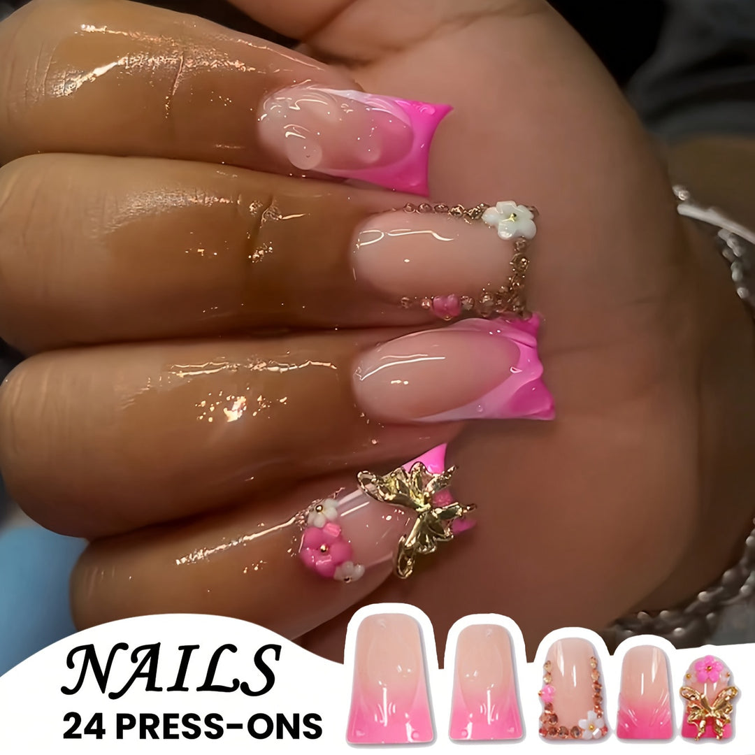 Elegant Floral Press-On Nails Kalsten