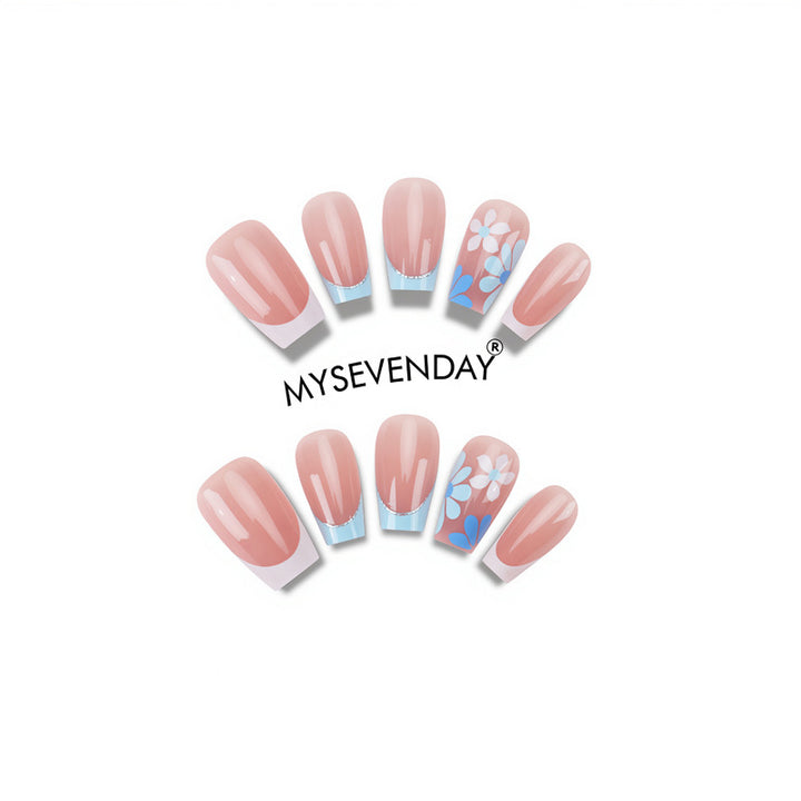 Floral Decorated Press-On Nail Set Kalsten