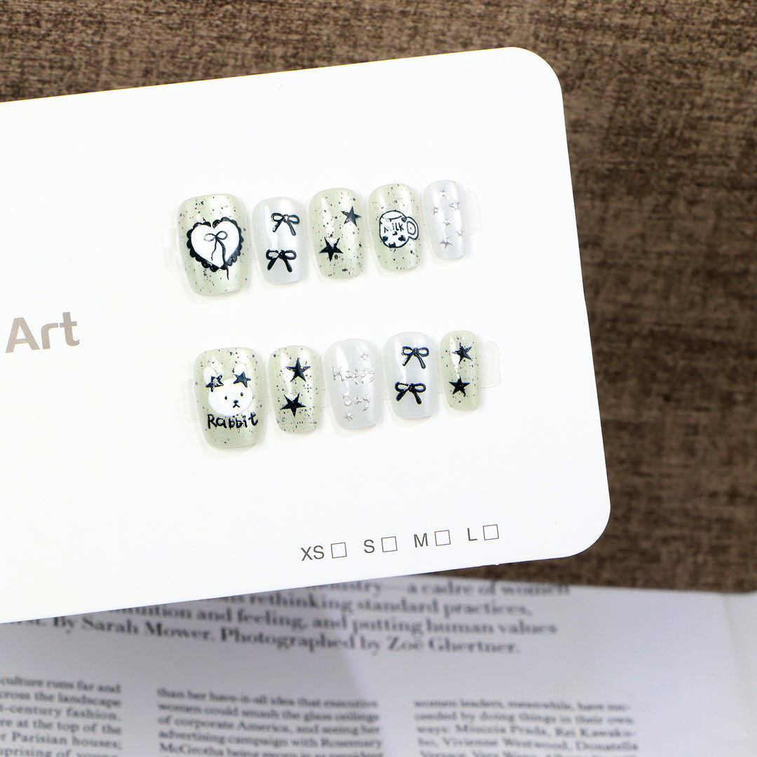 Whimsical Themed Press-On Nail Art Set Kalsten
