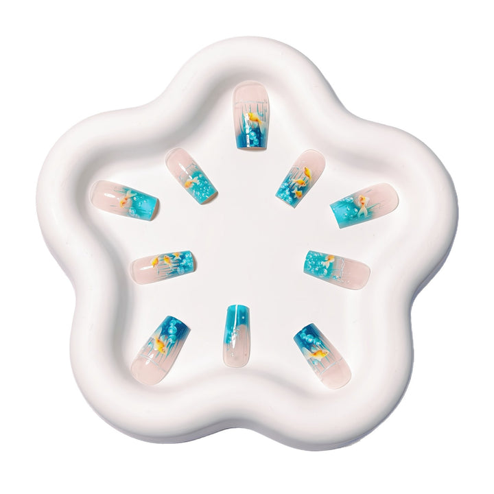 Creative art nails with maritime goldfish design Kalsten