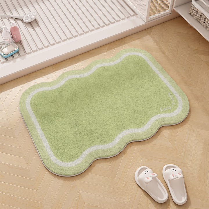 Rainbow-Themed Plush Memory Foam Bath Mat