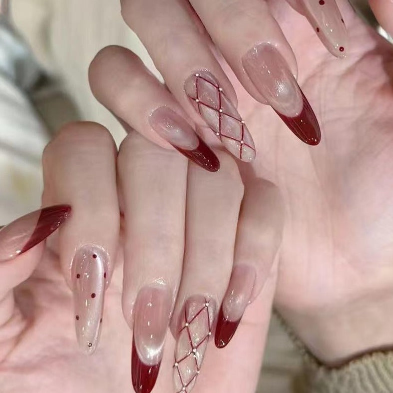 Decorative Glitter French Tip Nail Enhancements Kalsten