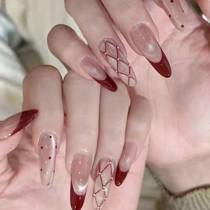 Decorative Glitter French Tip Nail Enhancements Kalsten