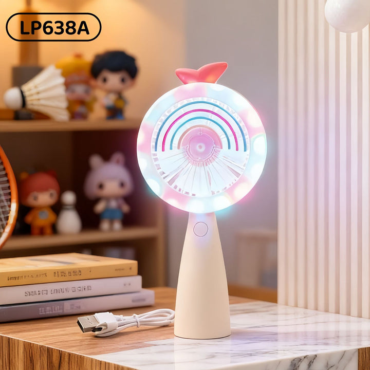 Women Portable USB Hand Fan with LED Lighting Kalsten