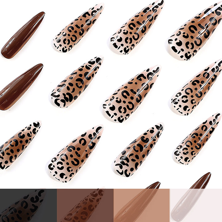 Artistic Stiletto Nail Extensions with Leopard Design Kalsten