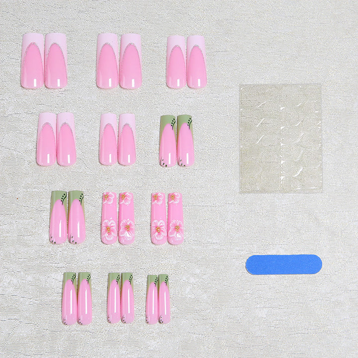 Artful nail tips with floral embellishments Kalsten